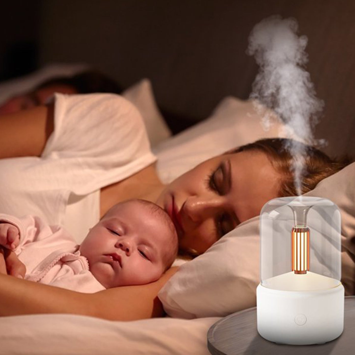 Candle Flame Night Light Humidifier Aromatherapy Diffuser