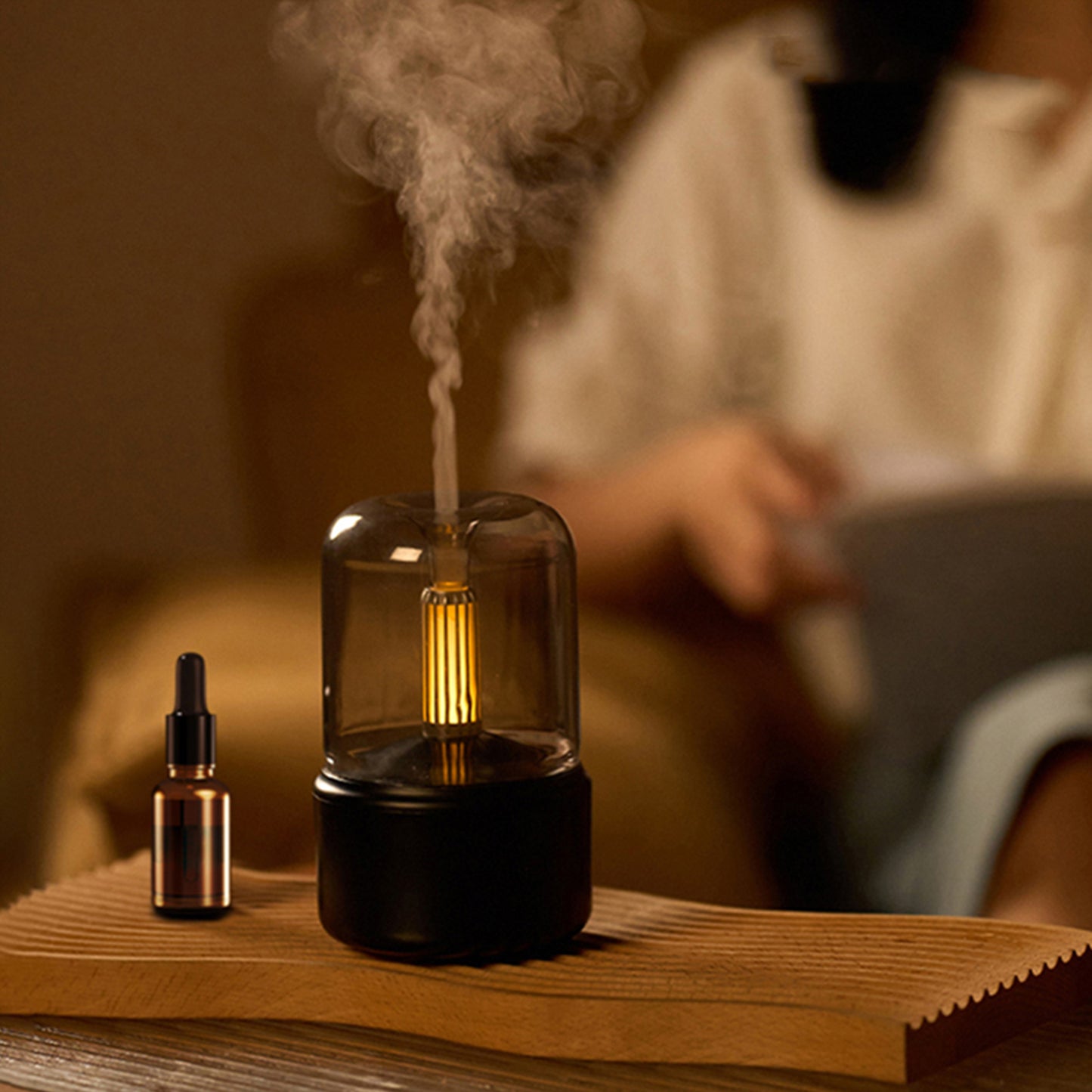 Candle Flame Night Light Humidifier Aromatherapy Diffuser