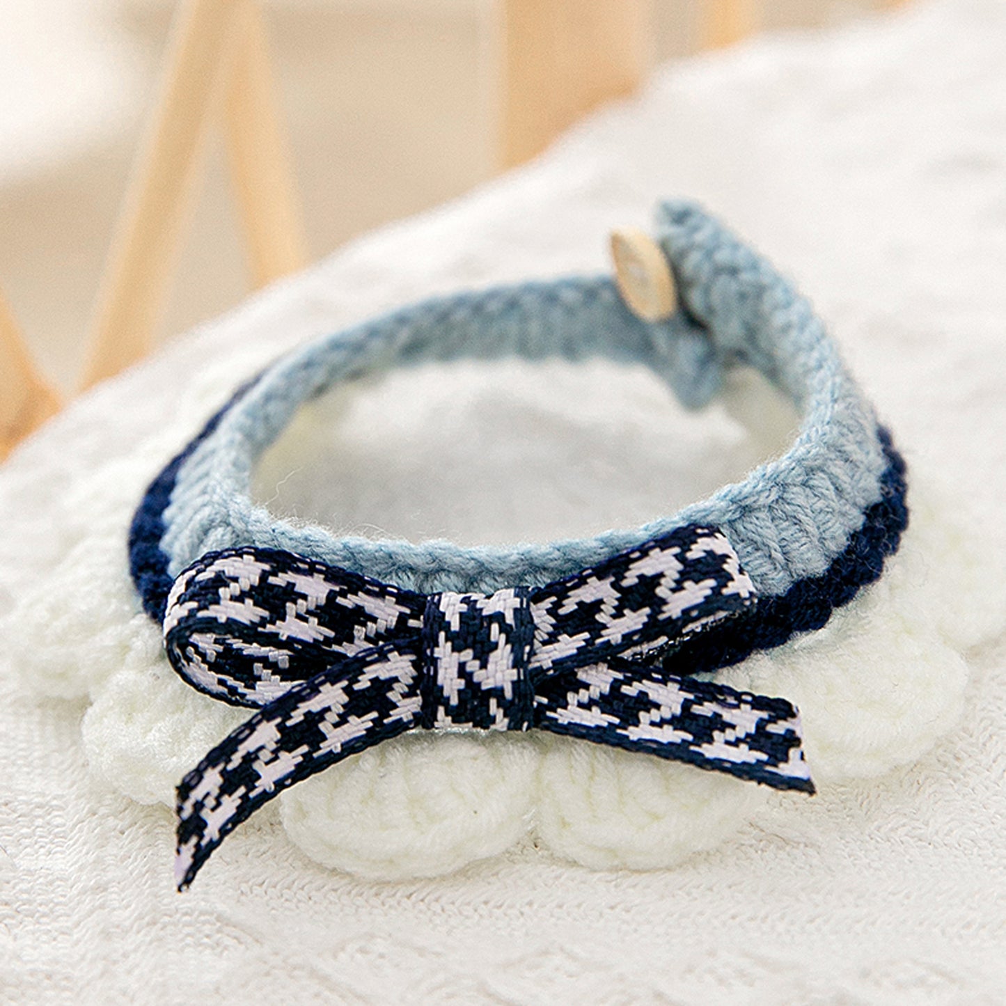 Lovely Crochet Pet Collar Cat Dog Neckwear.