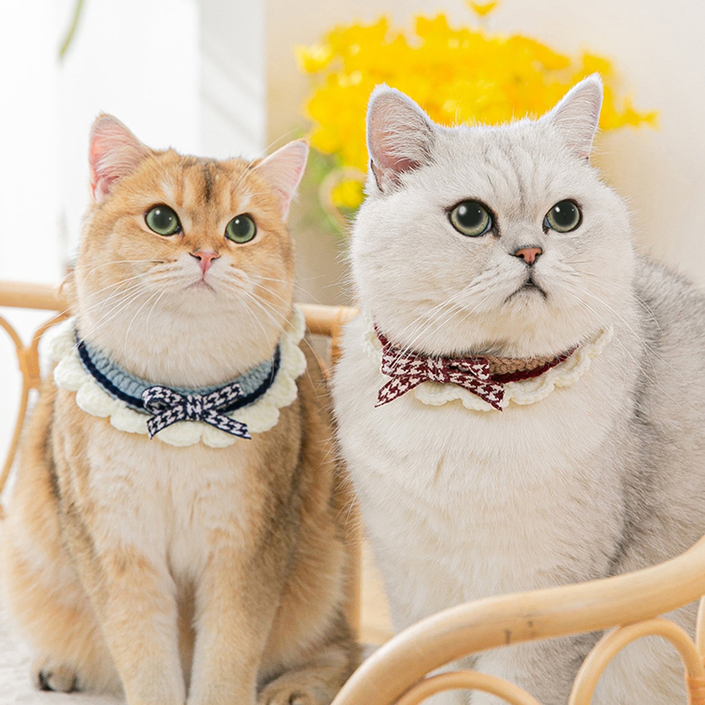 Lovely Crochet Pet Collar Cat Dog Neckwear.