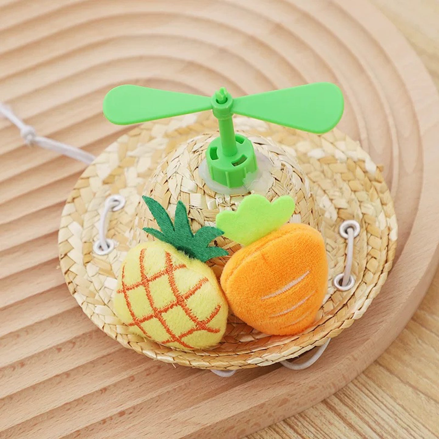 Pet Straw Hat Dragonfly Style Mini Dog Sombrero