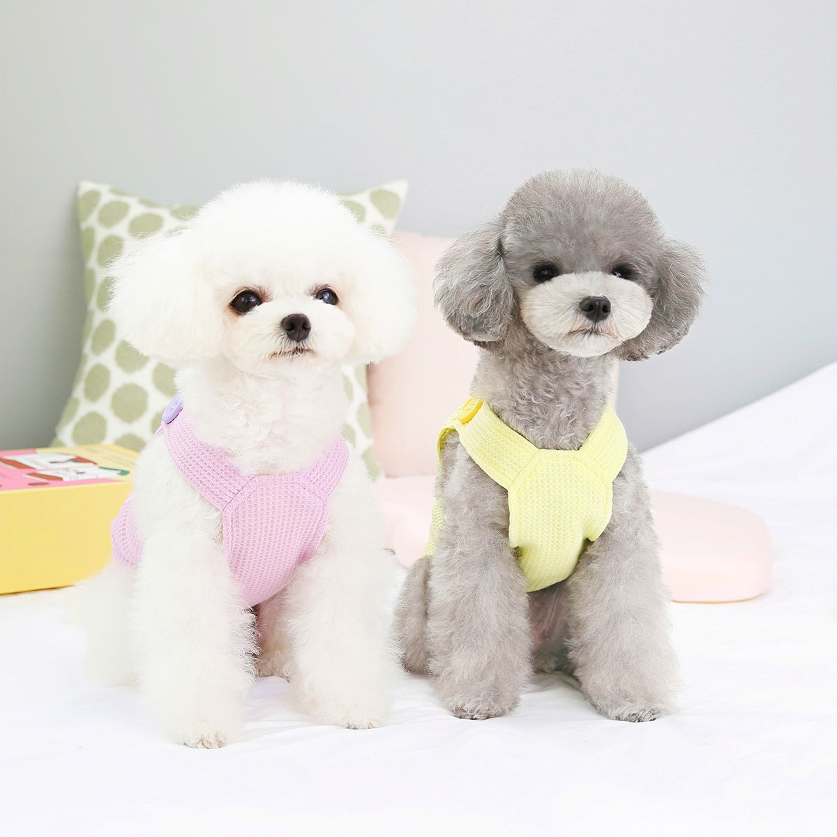 Cute Bear Printed Mini Check Pattern Pet Puppy Clothing.