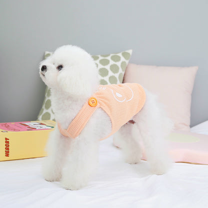 Cute Bear Printed Mini Check Pattern Pet Puppy Clothing.