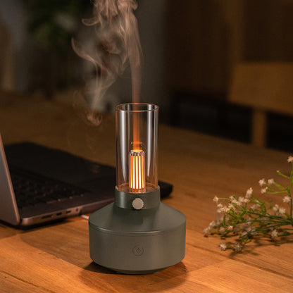 Vintage Lamp Humidifier LED Light Aromatherapy Diffuser